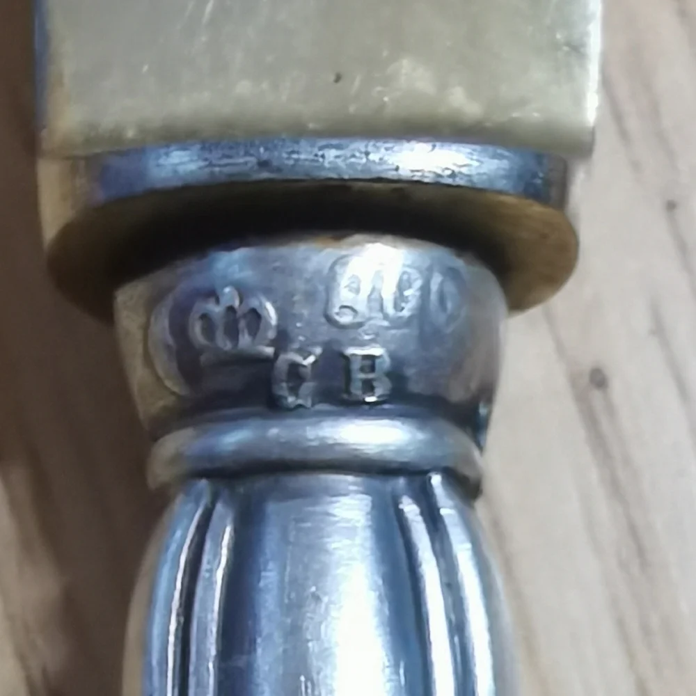 Lot of 3 c.1900 Antique German Silver Handle 800, Gold Gilded Knife 6.5